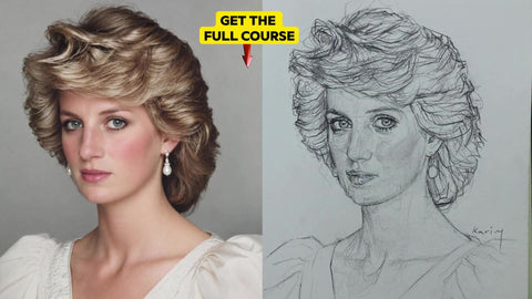 Clear finished drawing beside the reference photo — Karim Adel