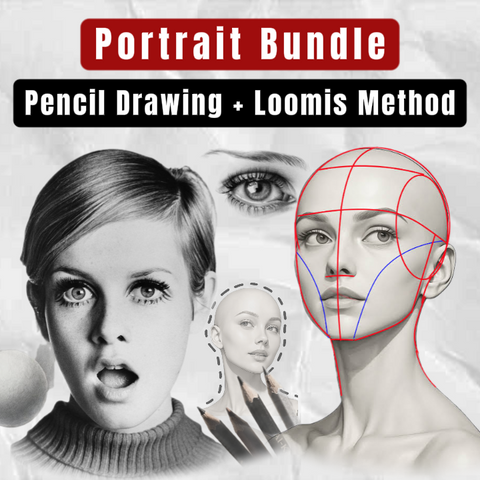 Portrait Drawing Course Bundle – Loomis Method & Realistic Pencil