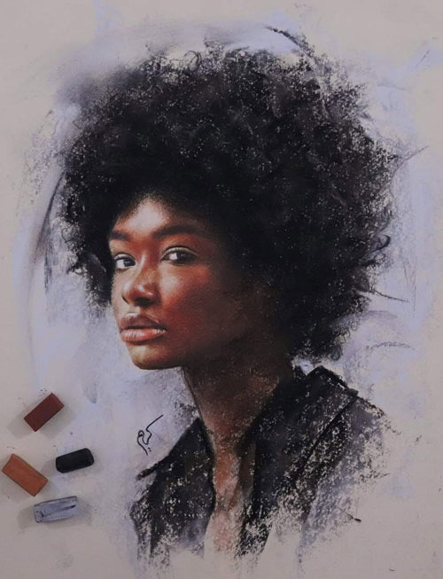 Pastel portrait by Karim